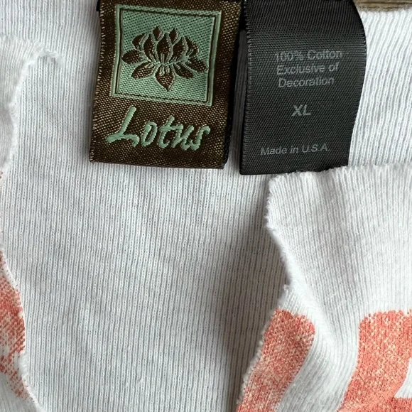 LOTUS white Sporty low cut v neck Number NINETY 5 Long Sleeve Shirt XL - Picture 3 of 7